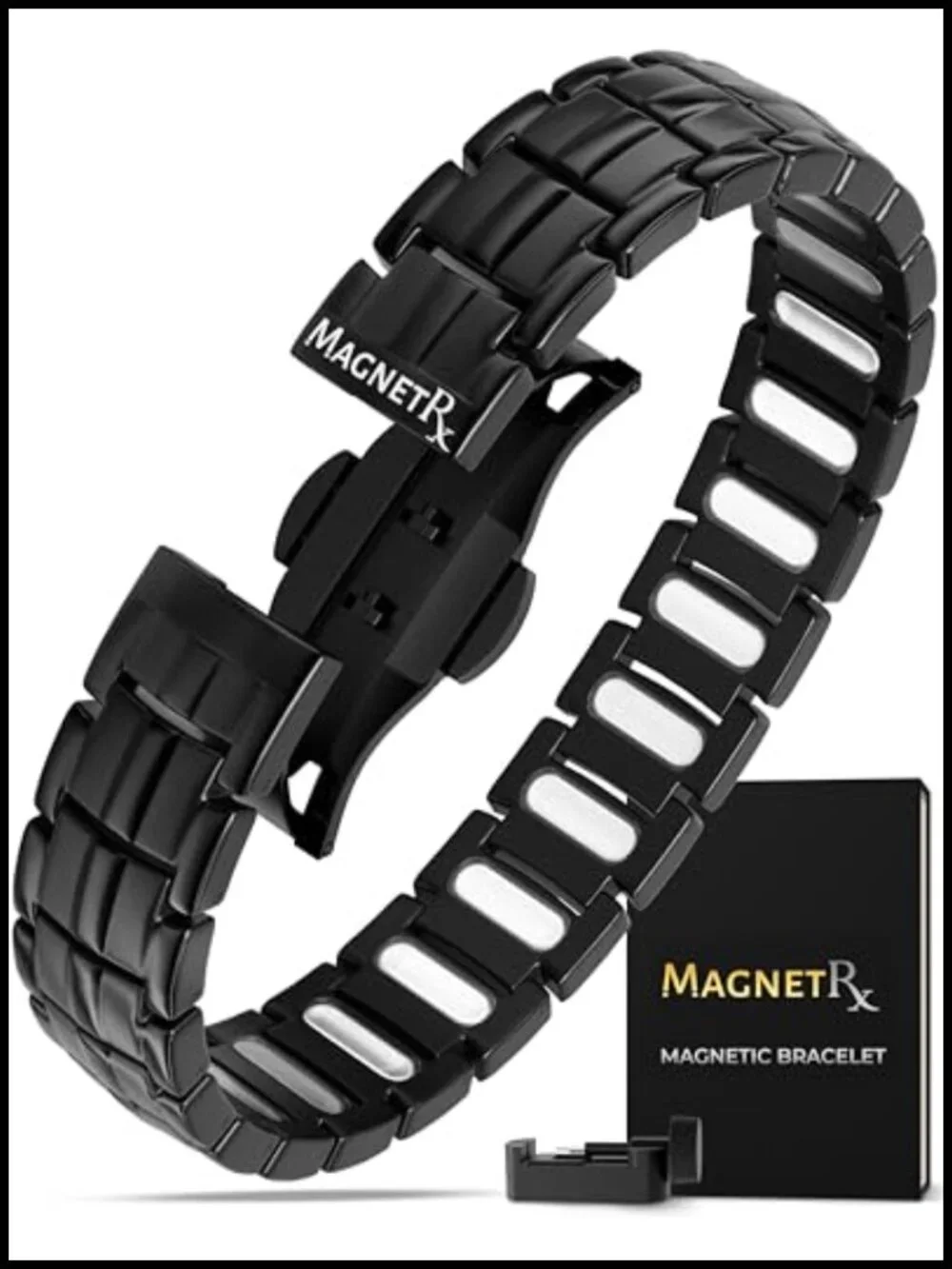 5,000 Gauss Magnetic Bracelet Men Titanium Adjustable Wellness